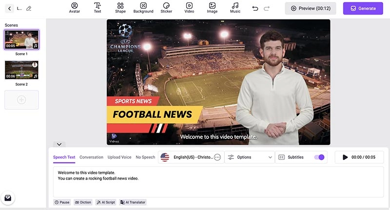 News Broadcast Template Football News