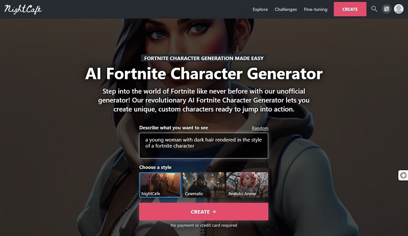 NightCafe AI Fortnite Character Generator