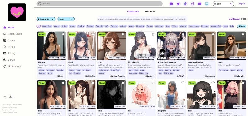 NSFW AI Roleplay Platform - Crushon