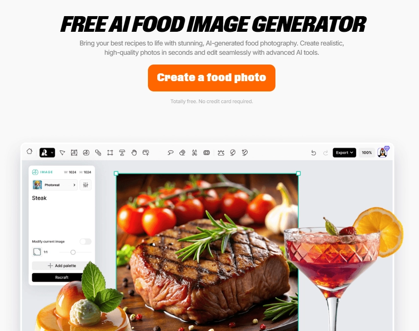 Online AI Food Image Generator