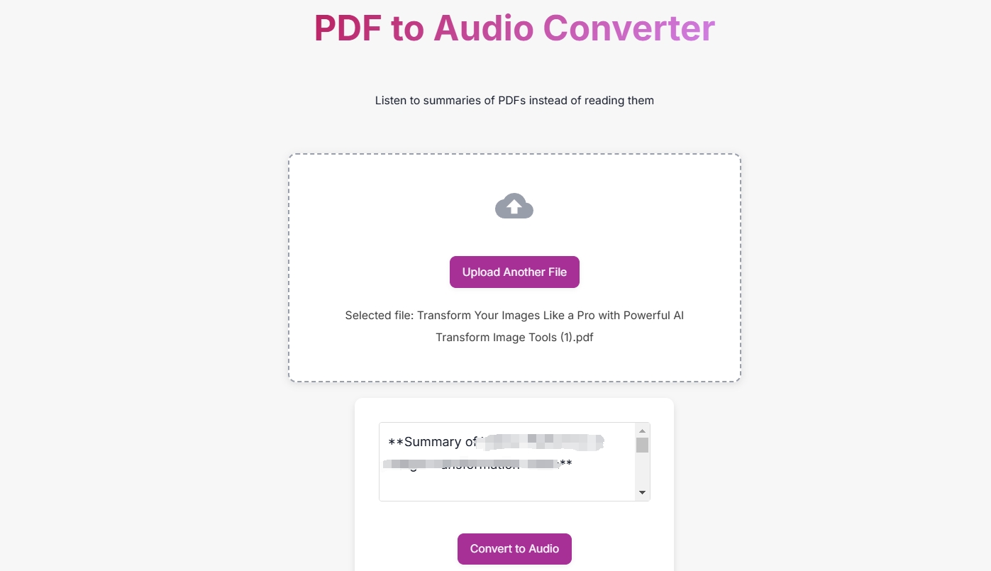 PDF to Audio Screenapp