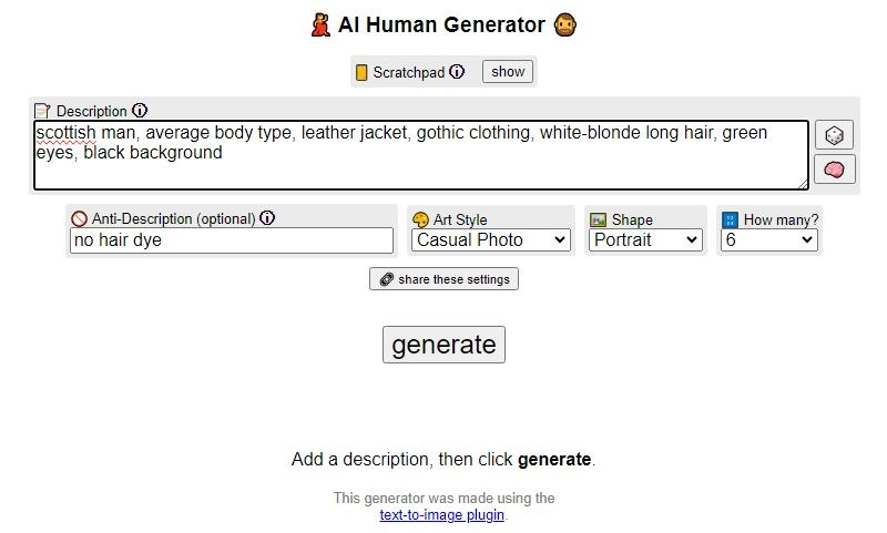 Perchance Auto Prompts AI Human Generator