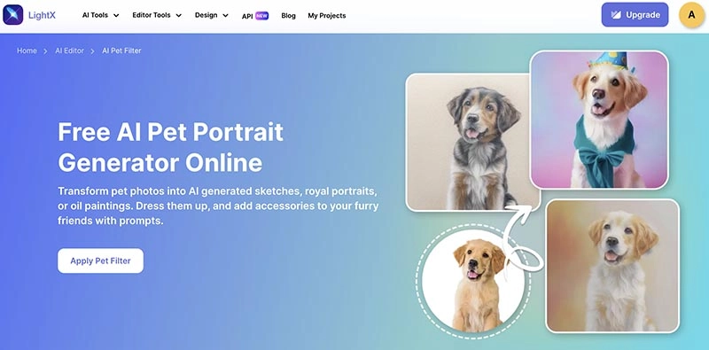 Pet Portrait Generator LightX