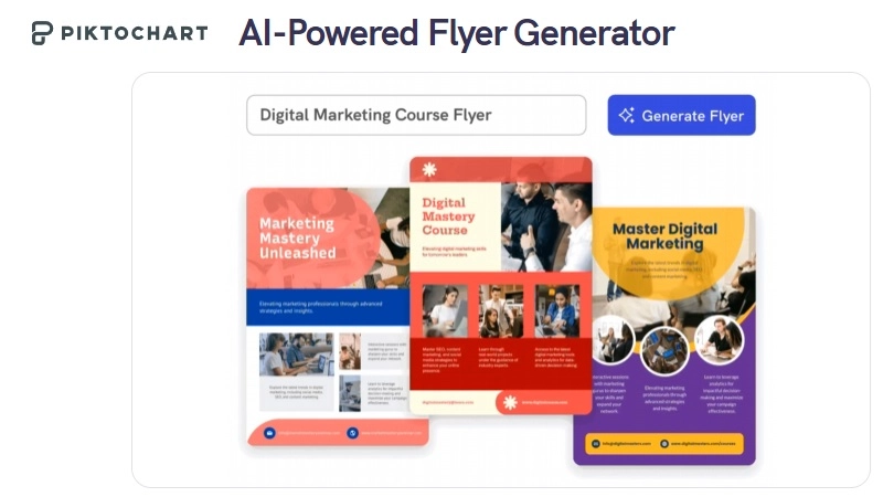 Picktochart AI Flyer Generator Homepage