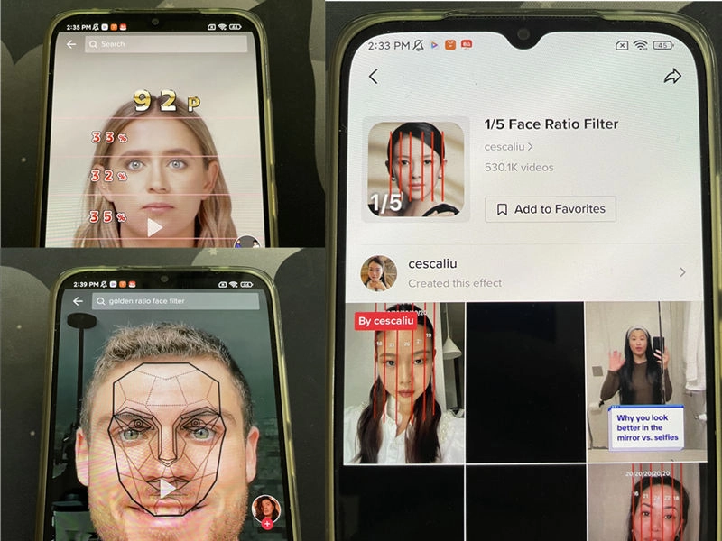 Popular TikTok Golden Ratio Face Filters