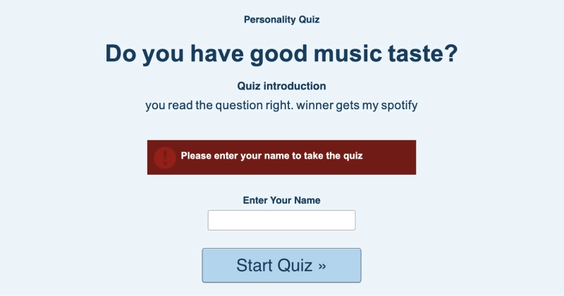 Rate My Music Taste Uquiz