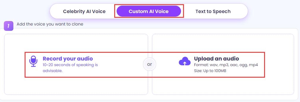 Record Voice to Clone Yourself in Voice