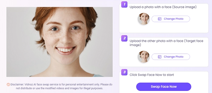 Remove Blemishes from Photos with Vidnoz AI - Step 1