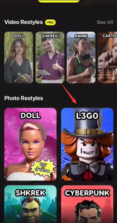 Restyle App for Lego AI Filter