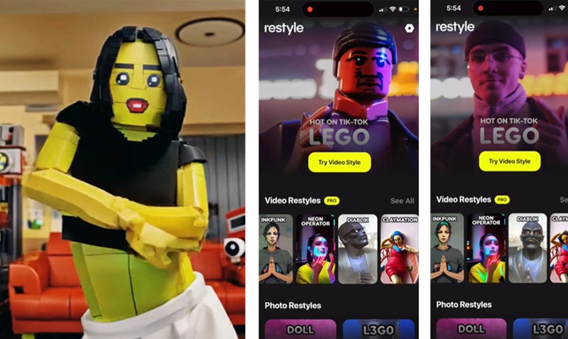 Restyle App Lego AI Filter for Videos