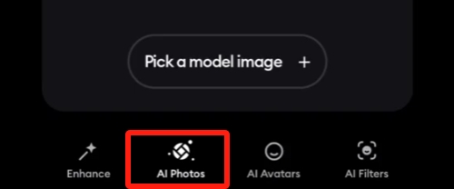 Select the AI Photos on Remini