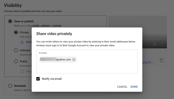 Share a Large Video Privately on YouTube