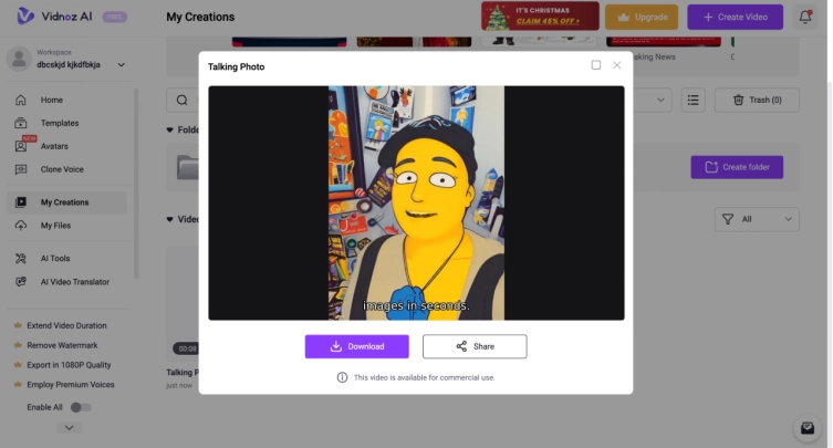 Simpsons Filter Vidnoz Talking Head Download