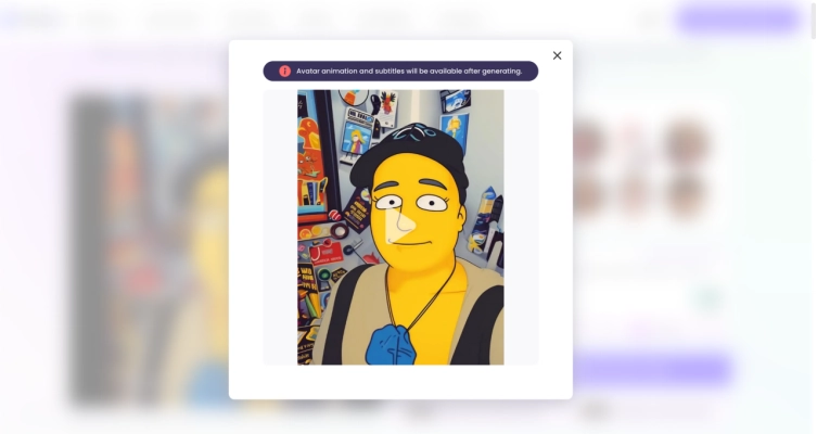 Simpsons Filter Vidnoz Talking Head Preview