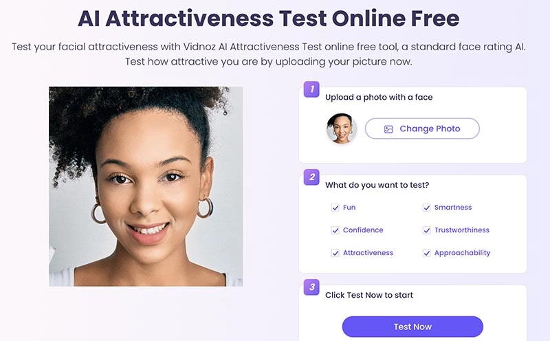 Skin Smoother App Vidnoz Attractiveness Test