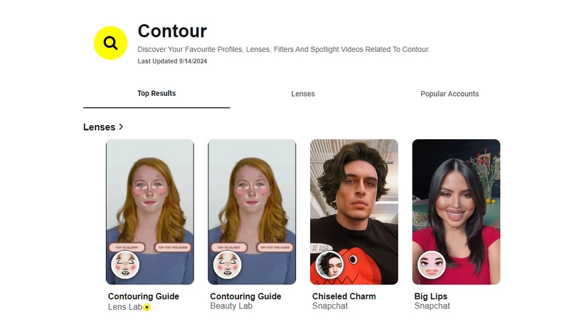Snapchat Contour Lens