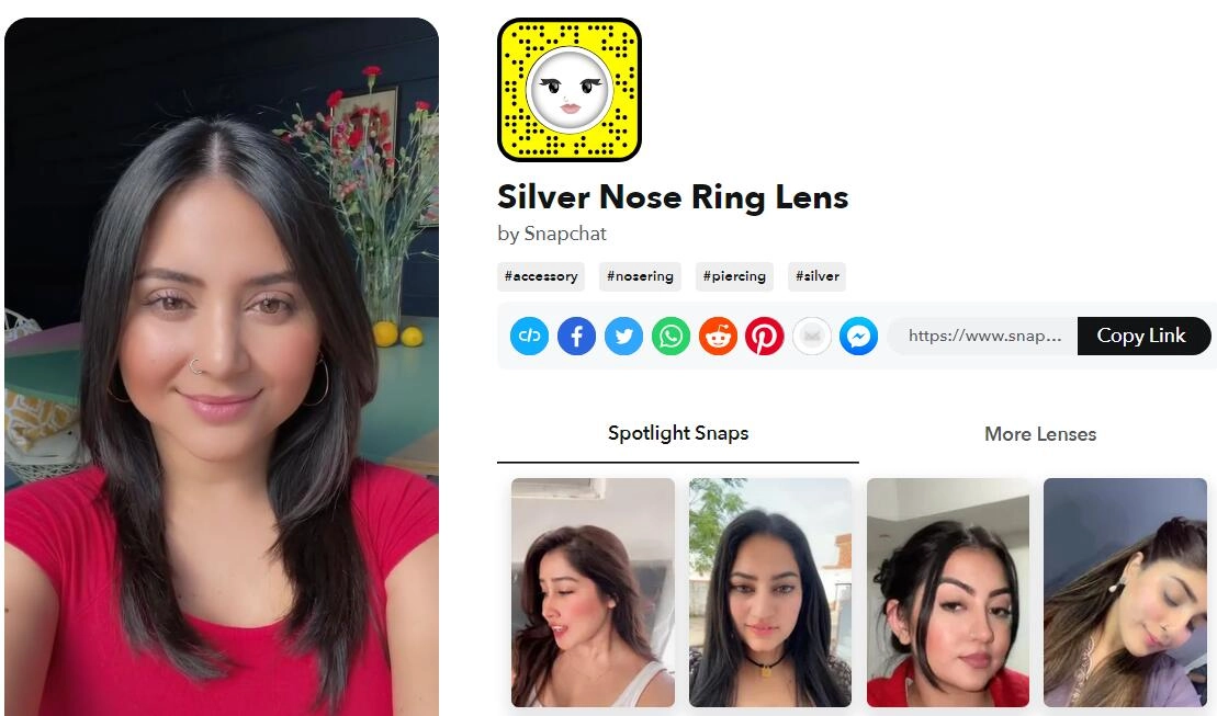 Snapchat Nose Piercing Filter