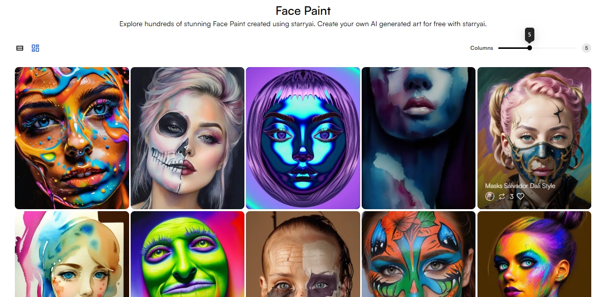 Starry AI Face Paint Ideas