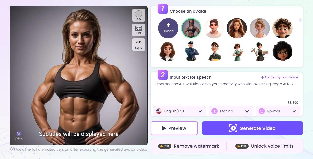 Step 2 of How to Make Female Bodybuilder AI Video