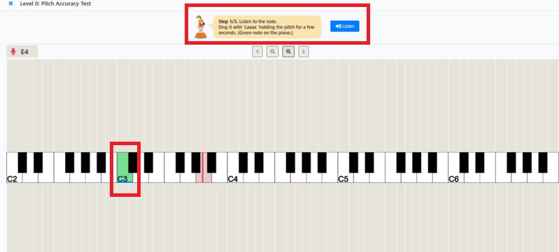 Step 3 Sing According To Green Notes Displayed