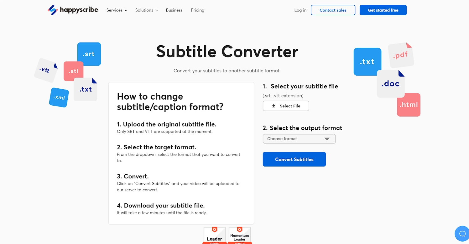 Subtitle Converter Happyscribe