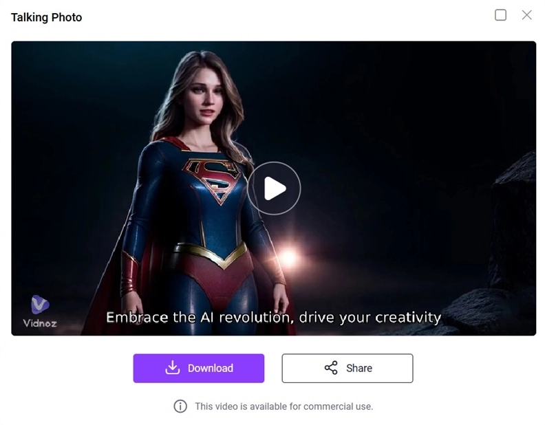 Supergirl Voice Vidnoz AI Talking Photo