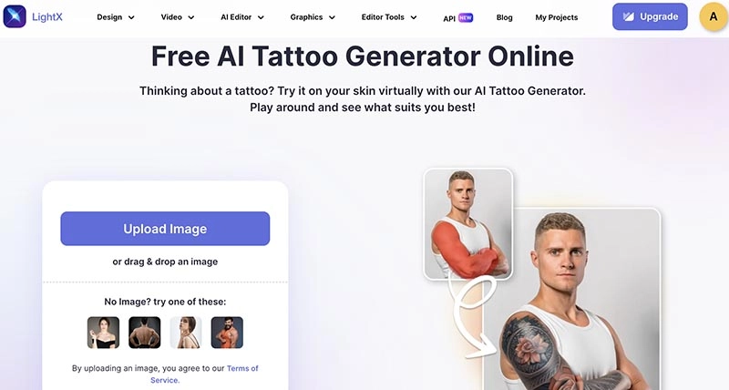 Tattoo Simulator LightX