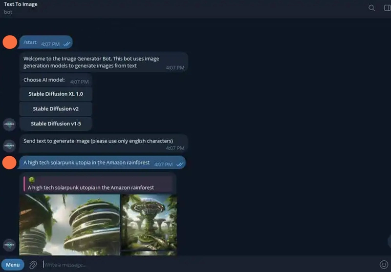 Telegram AI Image Generator