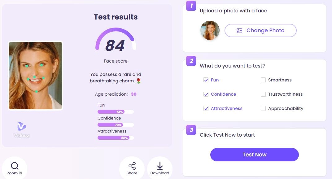 Test Your Attractiveness Result