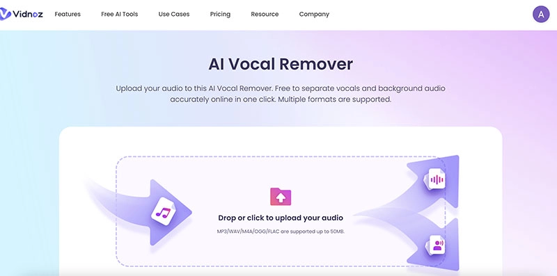 Text to Music Vidnoz AI Vocal Remover