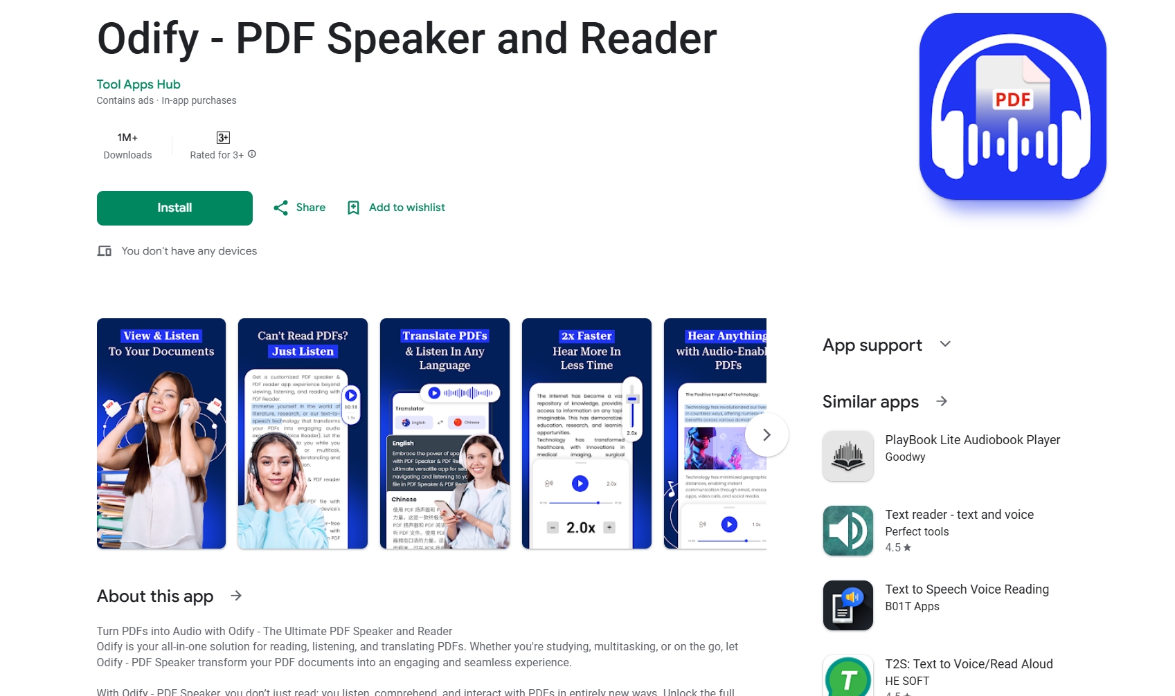 Text to Speech for PDFs Odify