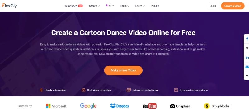 FlexClip - Cartoon Dance Video Maker Online