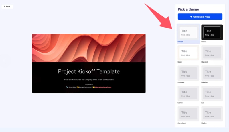 Theme Selection to Produce AI PPT