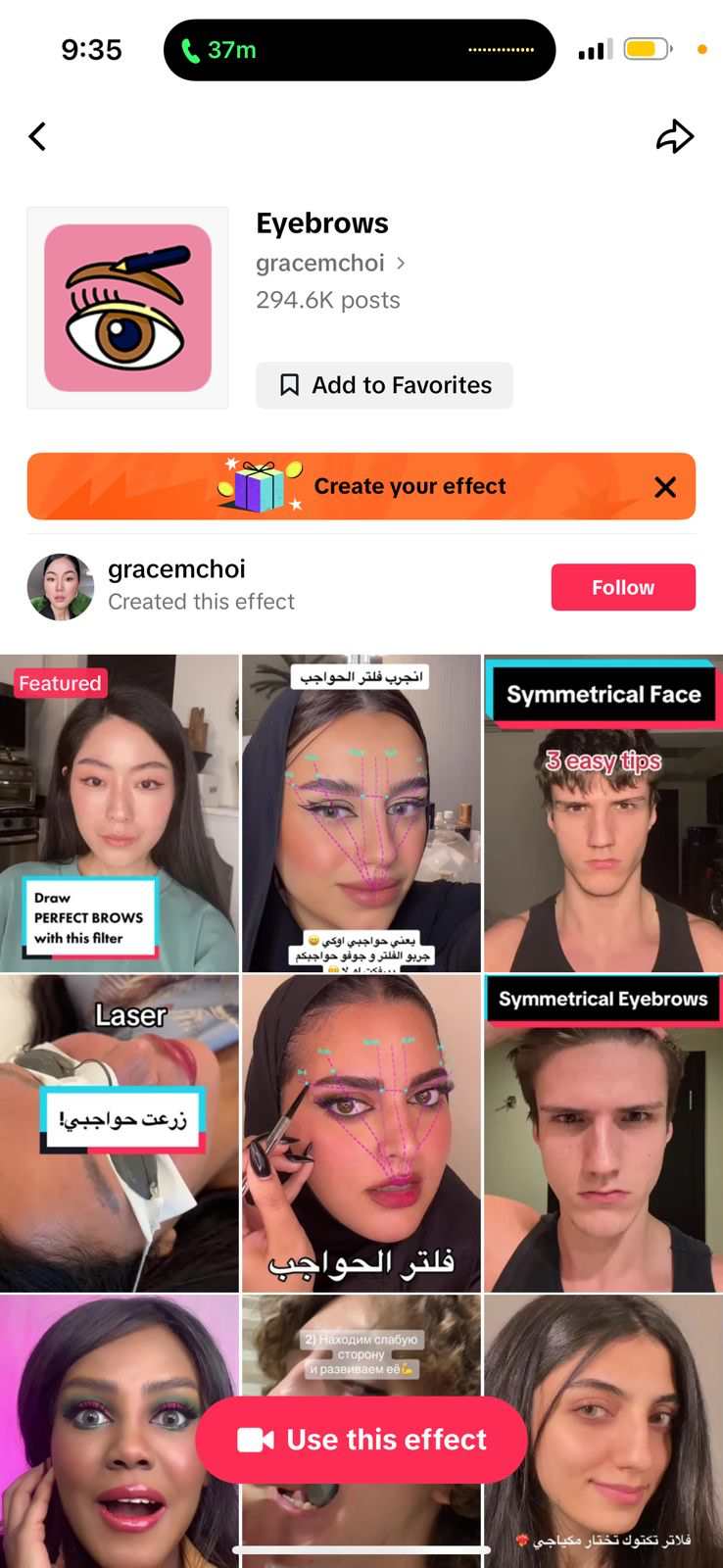 Tiktok Eyebrow Filter Try out Effect