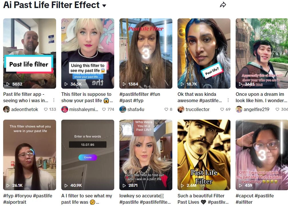 TikTok Past Life Filter AI