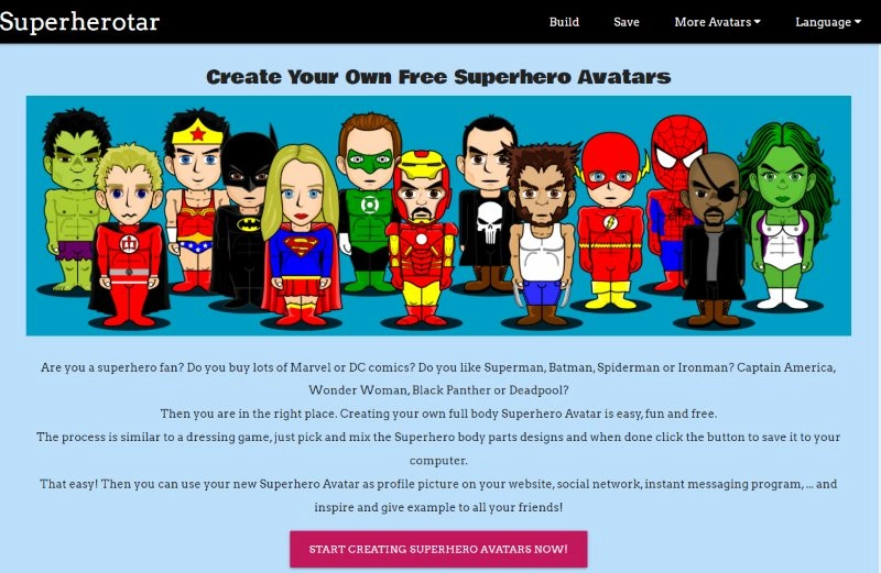 Top 5 Superhero Avatar Creators - Superherotar