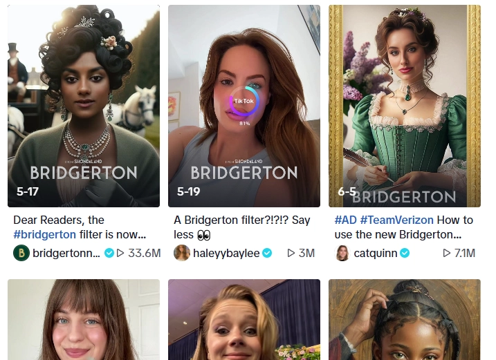 Trendy Bridgerton AI Filters on TikTok