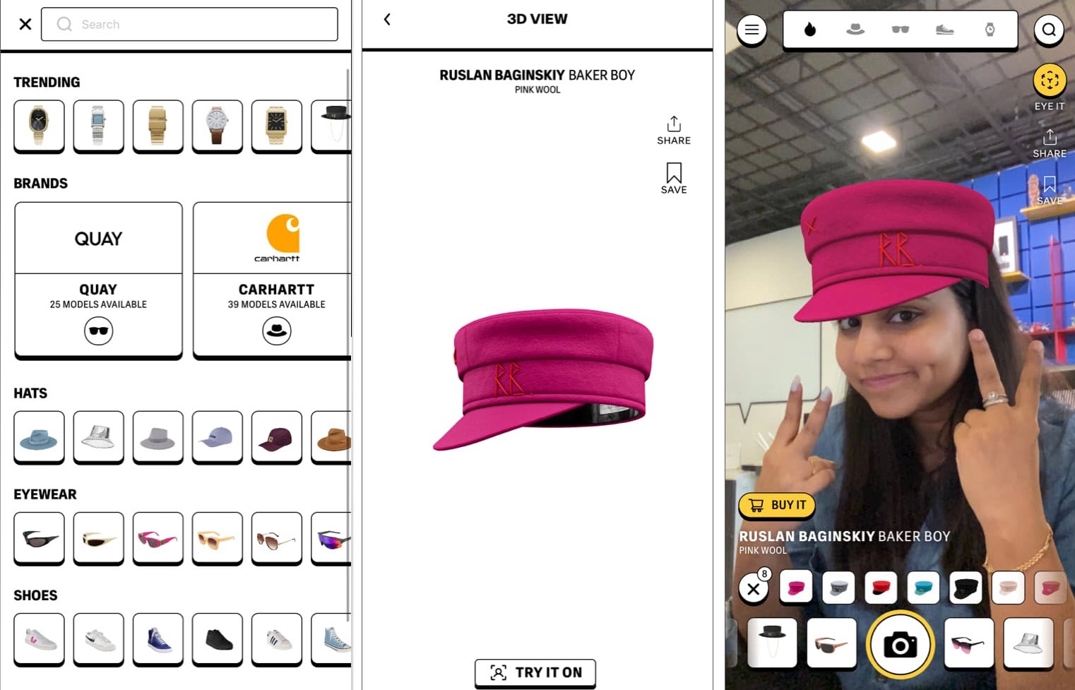 TRYO Virtual Hat Try On