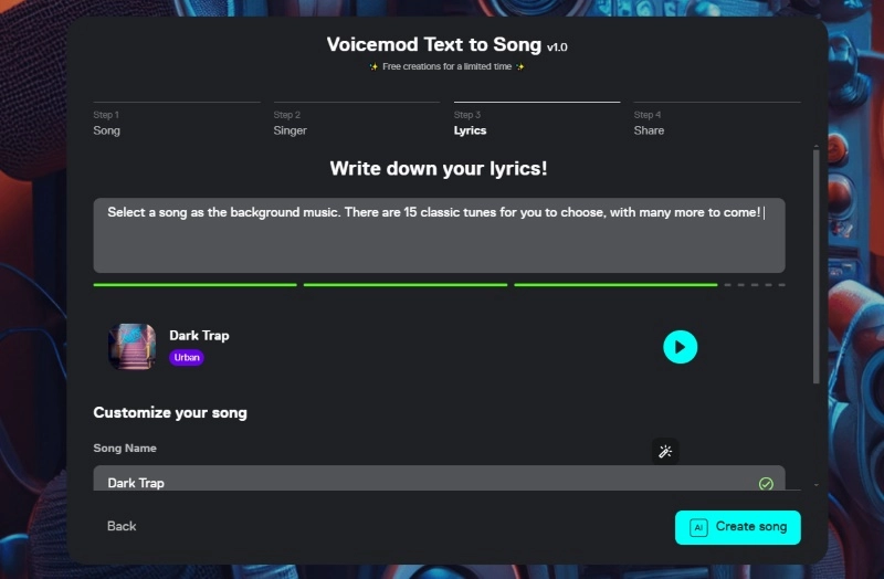 Turn My Words into a Song Online Free with Voicemod