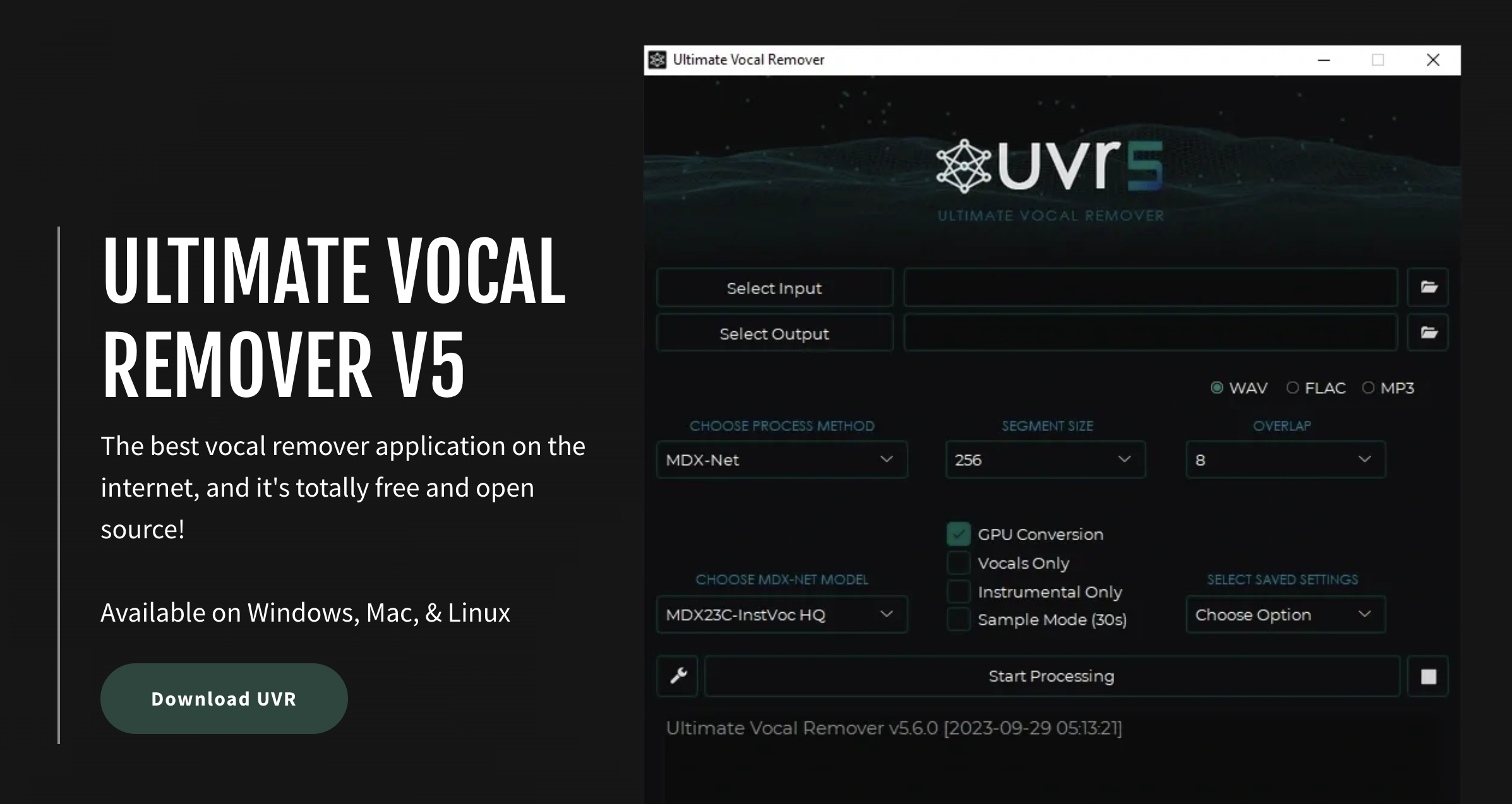 Ultimate Vocal Remover 5 Audio Interface