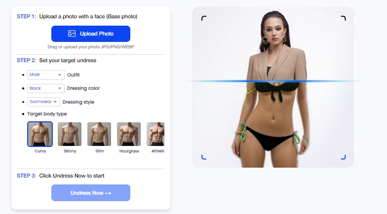 Undressed Weight Loss Body Type Photo Simulator