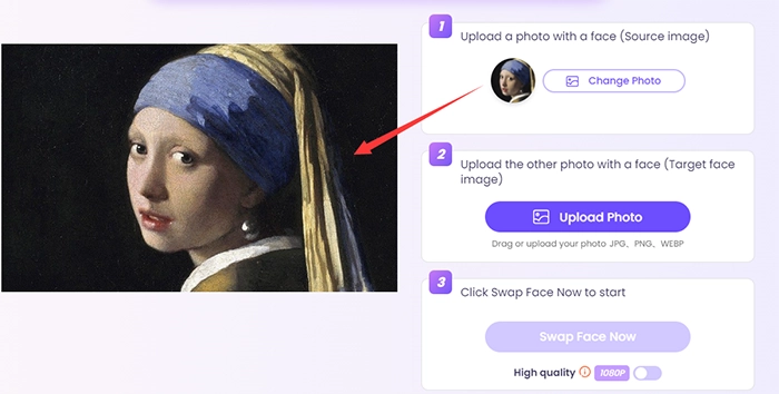 Upload a Famous Portrait Painting with Vidnoz AI Face Swap