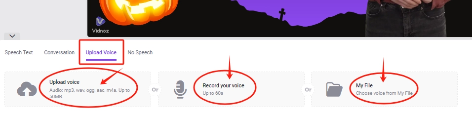 Upload AI Voice to  Video