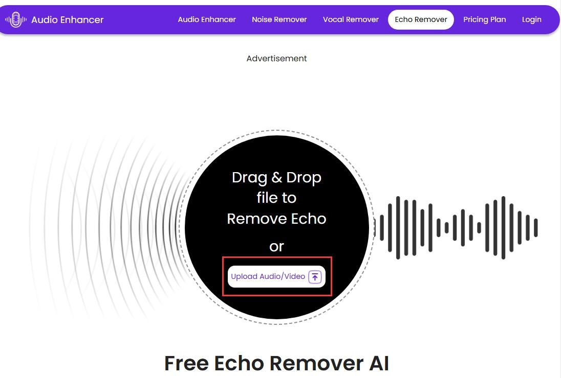 Upload Audio In Audio Enhancer Echo Remover