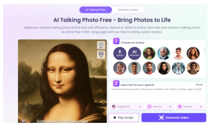 Upload Image on Vidnoz AI tool