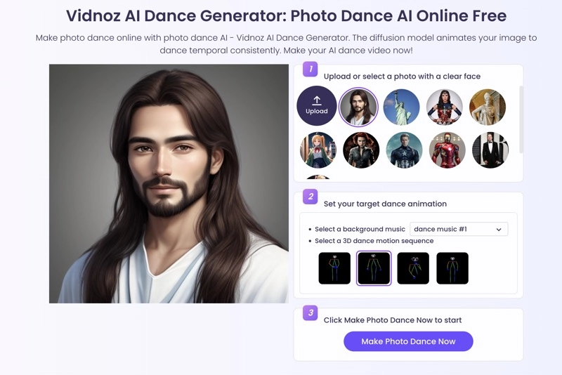 Upload Jesus Christ Image to AI Dance Generator