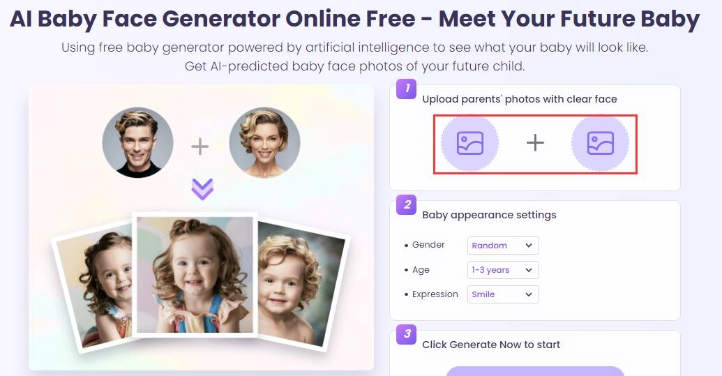 Upload Parents Photo to Generate Your AI Baby