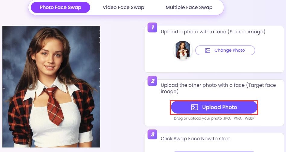 Upload Target Face Photo to Clone Yourself