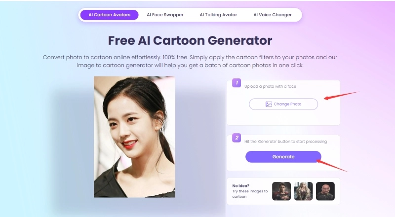 Upload Your Photo to AI Webtoon App