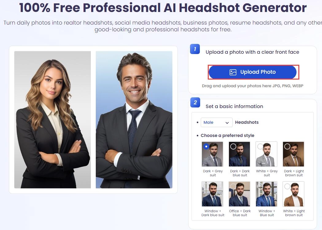 Upload Your Photo to Make Headshot for Resume